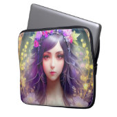 Vintag Mucha Style Schönes Frauenportrait Laptopschutzhülle (Vorderseite Links)