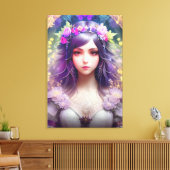 Vintag Mucha Style Schönes Frauenportrait Leinwanddruck (Insitu (Wohnzimmer))