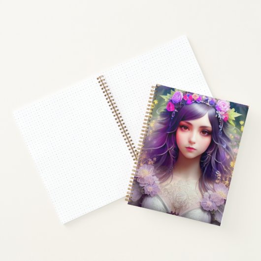 Vintag Mucha Style Schönes Frauenportrait Notizblock (Innenseite)