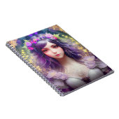 Vintag Mucha Style Schönes Frauenportrait Notizblock (Rechte Seite)