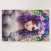 Vintag Mucha Style Schönes Frauenportrait Puzzle (Horizontal)