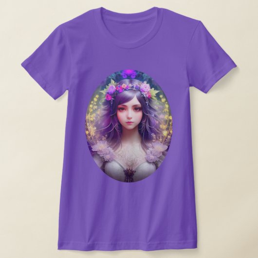 Vintag Mucha Style Schönes Frauenportrait T-Shirt (Ablage )