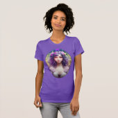 Vintag Mucha Style Schönes Frauenportrait T-Shirt (Vorne ganz)