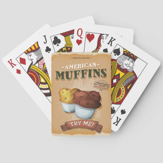 Vintag Muffin Ad Spielkarten (Rückseite)