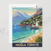 Vintag Mugla Turkey Travel Postkarte (Vorne/Hinten)