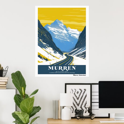 Vintag Murren, Schweiz Poster (Heimbüro)