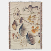 Vintag Mushroom Naturalist Decke (Vorderseite Vertikal)