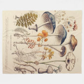 Vintag Mushroom Naturalist Fleecedecke (Vorderseite (Horizontal))