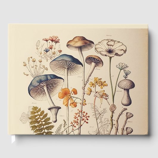 Vintag Mushroom Naturalist Gästebuch (Vorderseite)