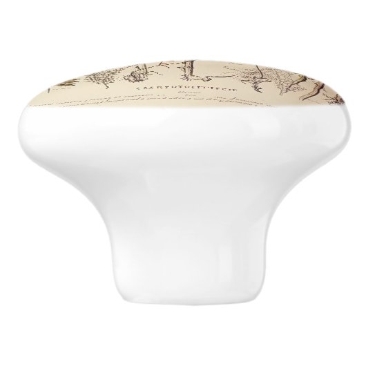 Vintag Mushroom Naturalist Keramikknauf (Seitenansicht)