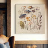 Vintag Mushroom Naturalist Leinwanddruck