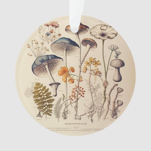 Vintag Mushroom Naturalist Ornament (Vorderseite)