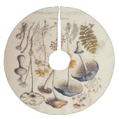 Vintag Mushroom Naturalist Polyester Weihnachtsbaumdecke (Vorderseite)
