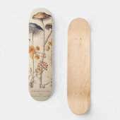 Vintag Mushroom Naturalist Skateboard (Vorderseite)