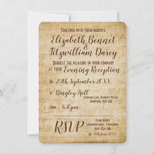 Vintag Music Abend Einladung (Vorderseite)