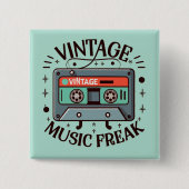 Vintag Music Freak Button (Vorderseite)