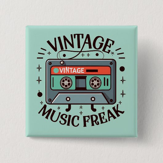 Vintag Music Freak Button (Vorderseite)
