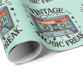 Vintag Music Freak Geschenkpapier (Rolleneckpunkt)