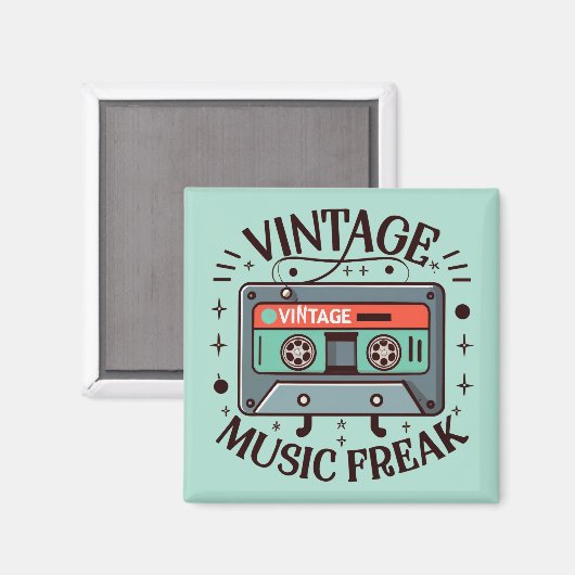 Vintag Music Freak Magnet (Vorderseite/Rückseite)