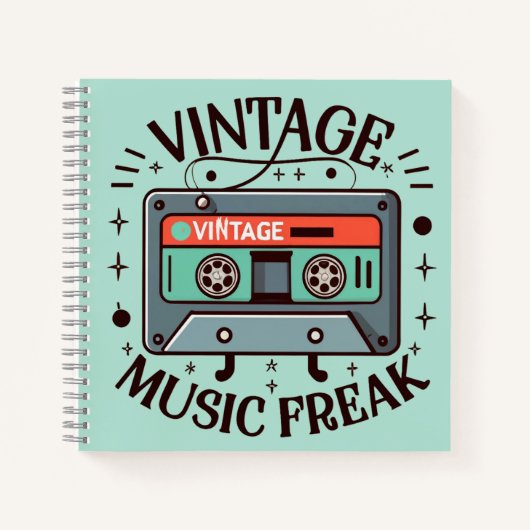 Vintag Music Freak Notizblock (Vorderseite)