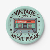 Vintag Music Freak Pappteller (Vorderseite)