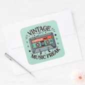 Vintag Music Freak Quadratischer Aufkleber (Umschlag)