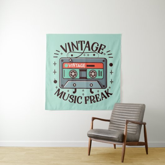 Vintag Music Freak Wandteppich (Beispiel)