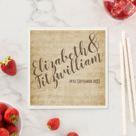 Vintag Music Green Napkin Serviette