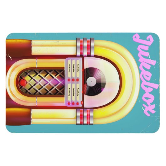Vintag Music Jukebox Magnet (Horizontal)