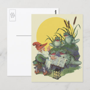 Vintag Music Magazine Cover Art, Etude Frog Choir Postkarte