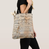 Vintag Music Notation Tote Bag - Stilvolles Design Tasche (Von Nahem)