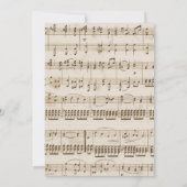 Vintag Music Sheet Baby Shower Einladungen (Rückseite)