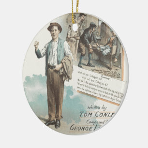 Vintag Music Song Sheet Poor Callaghan Chorus Keramikornament