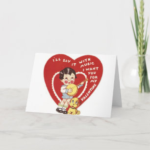 Vintag Music Valentine's Day Grußkarte Feiertagskarte