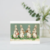 Vintag Musical Bunnies Postkarte (Stehend Vorderseite)