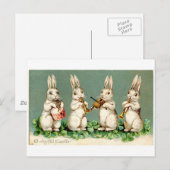Vintag Musical Bunnies Postkarte (Vorne/Hinten)
