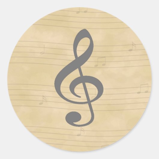 Vintag-Musiksticker Runder Aufkleber (Vorderseite)