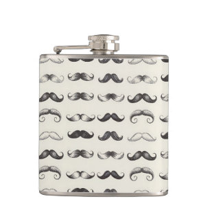 Vintag Mustache Muster Vater Männer Opa Flachmann