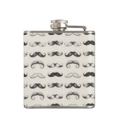 Vintag Mustache Muster Vater Männer Opa Flachmann (Rückseite)
