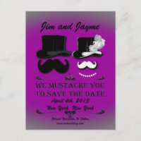 Vintag Mustache Save the Date