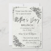 Vintag, Mutterschaft beerdigen, Muttertagbrunch Einladung (Vorderseite)