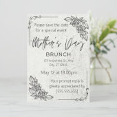 Vintag, Mutterschaft beerdigen, Muttertagbrunch Einladung (Stehend Vorderseite)