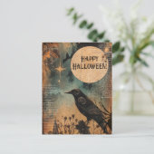 Vintag Mystic Raven Moon Happy Halloween Postkarte (Stehend Vorderseite)