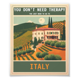 Vintag "nach Italien gehen" Fotodruck