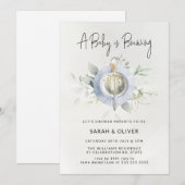 Vintag Nachmittagstee Kaffee Blue Boy Baby Dusche Einladung (Vorne/Hinten)