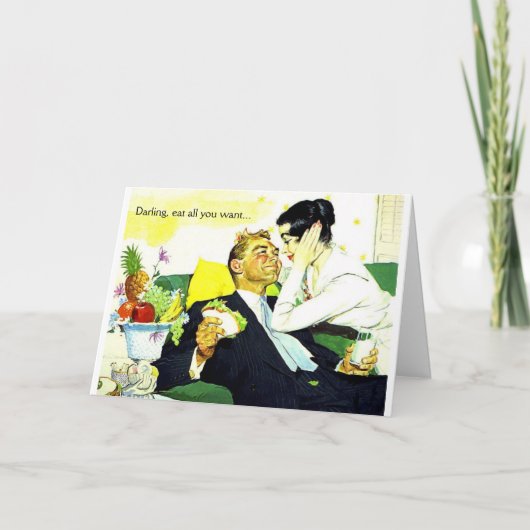 Vintag - nächtliches Farben im Bett, Karte (Vorderseite)