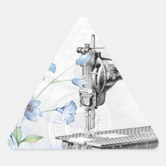 Vintag-Nähnadel Dreieckiger Aufkleber (Vorderseite)