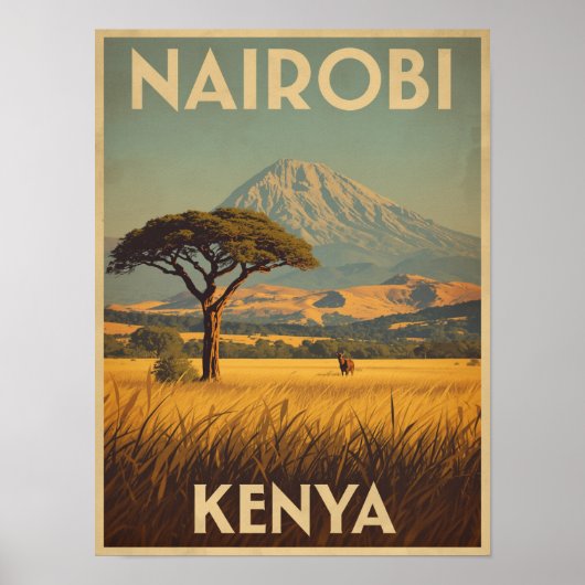 Vintag Nairobi Travel Poster (Vorne)