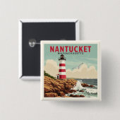 Vintag Nantucket Massachusetts Button (Vorne & Hinten)