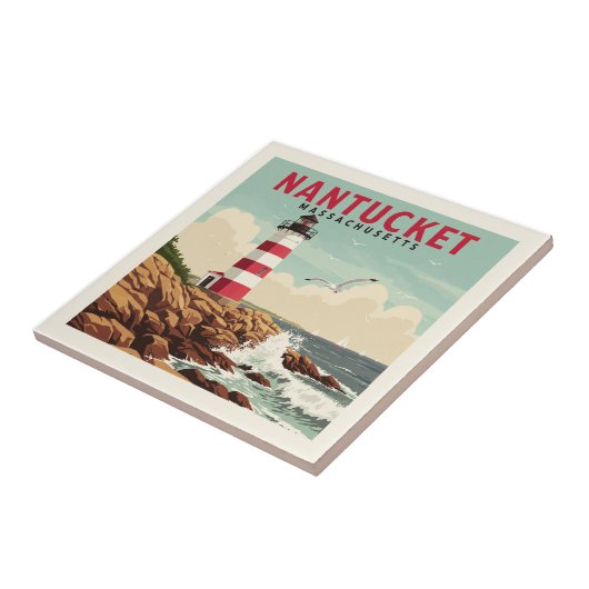 Vintag Nantucket Massachusetts Fliese (Seite)